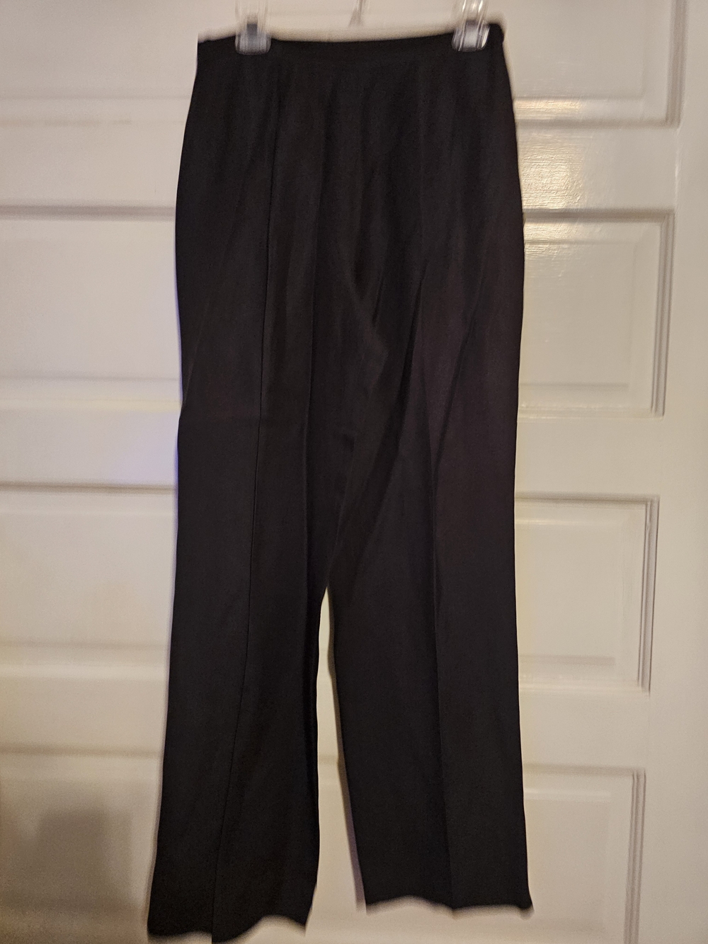 Vintage Kasper ASL Black Linen Blend Wide Leg Trousers Size 10